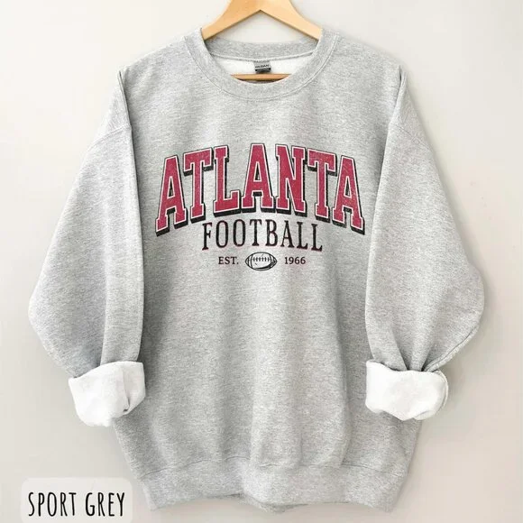 1966 Atlanta Football Sweatshirt Football Sunday Crewneck Atlanta Football Sh - Picture 1 of 2